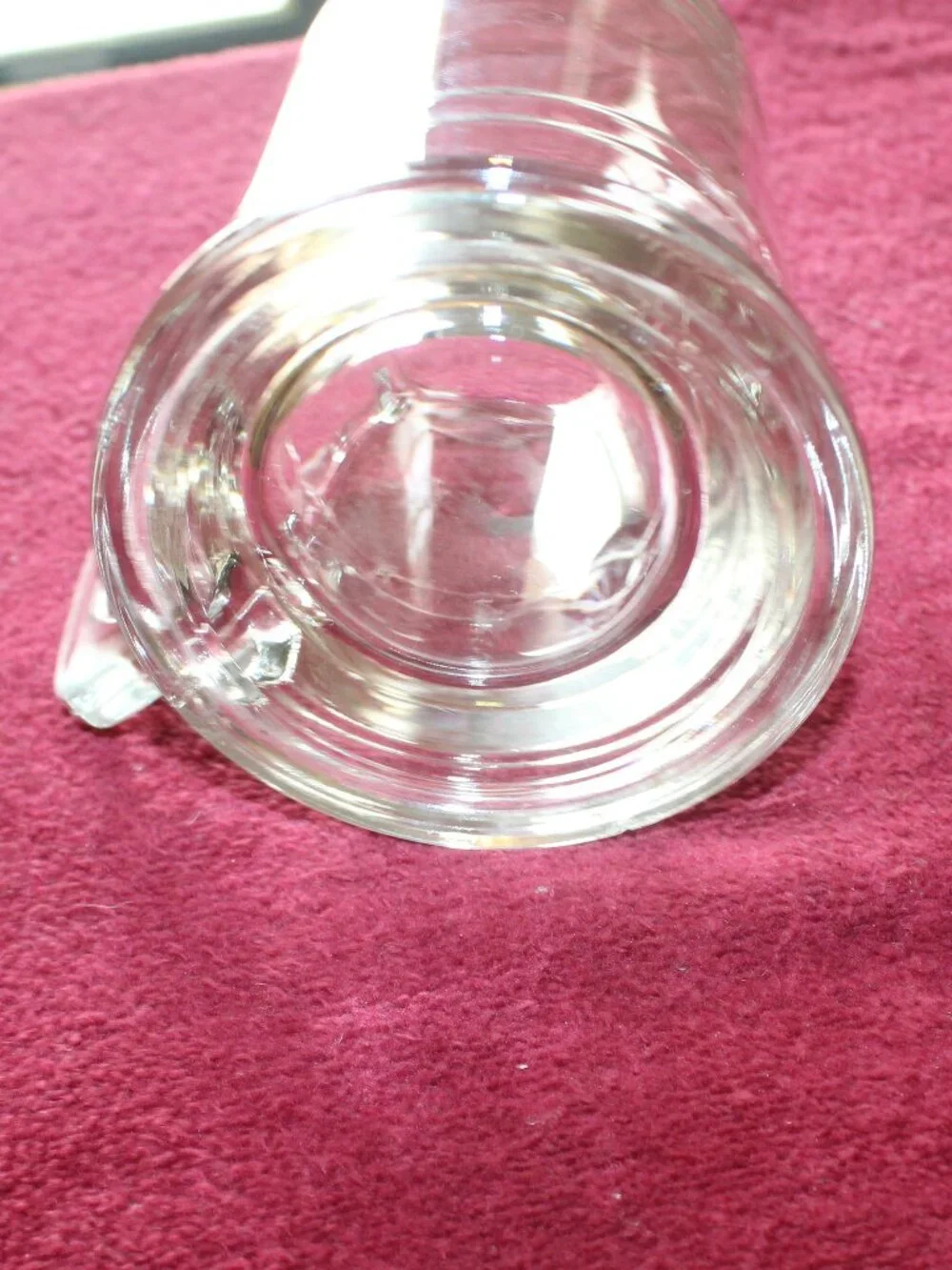 Vintage clear glass mug featuring Hubbell Lighting Family Picnic in 1980